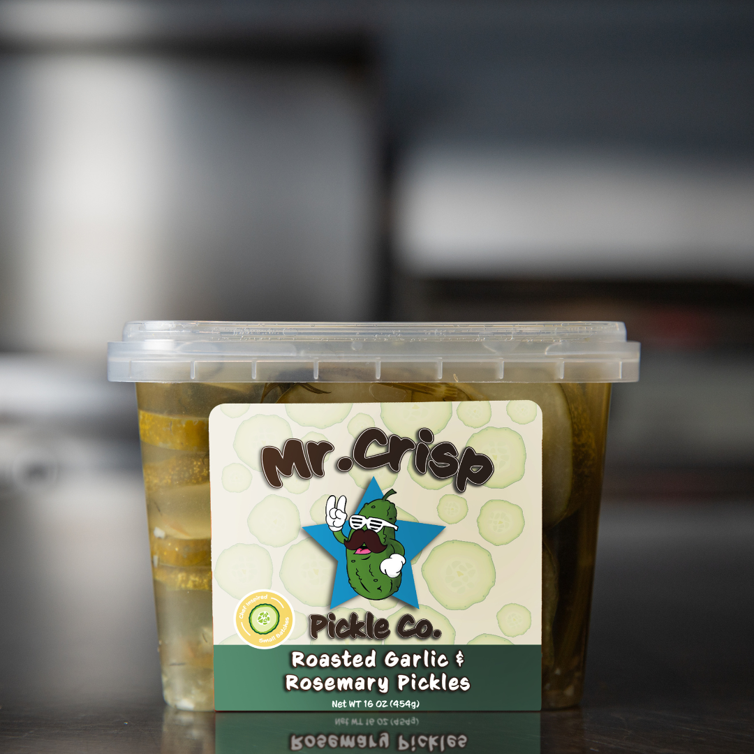 Roasted Garlic & Rosemary Pickles