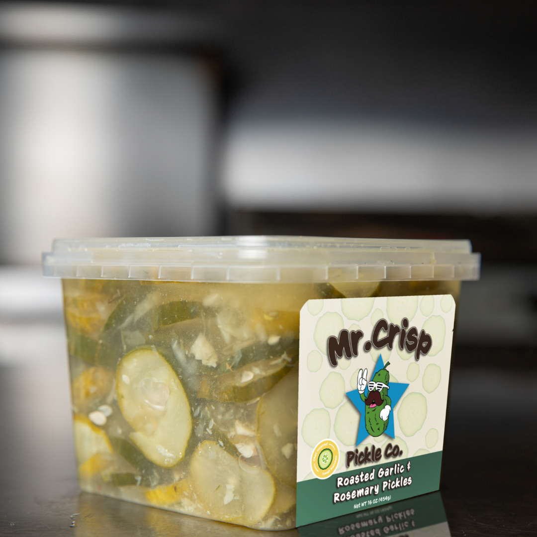 Roasted Garlic & Rosemary Pickles