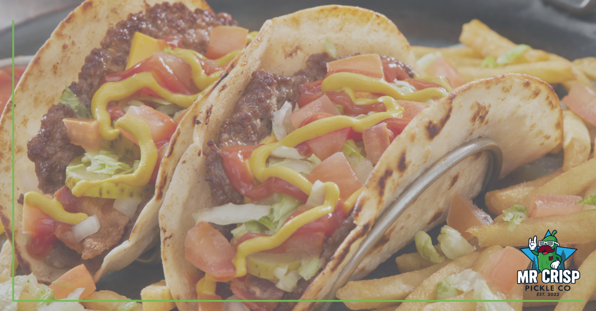 🥒🍔 Garlic Dill Smashburger Tacos