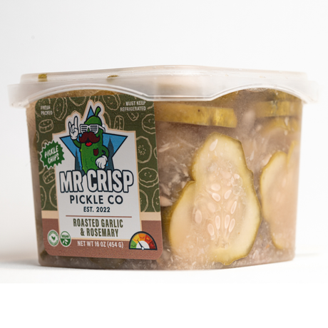 Roasted Garlic & Rosemary Pickles