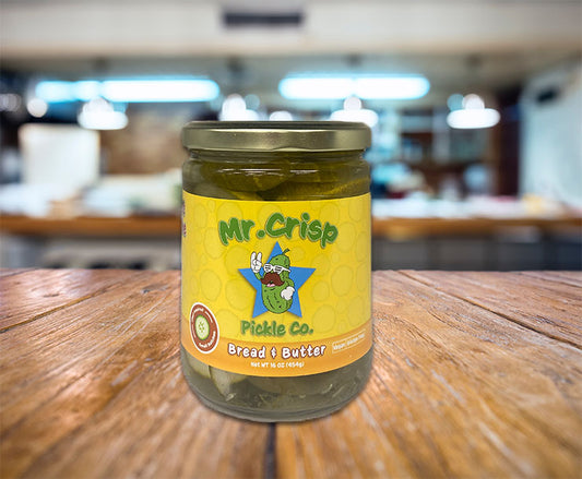 Mr. Crisp Bread & Butter 16 oz Jar of Pickles