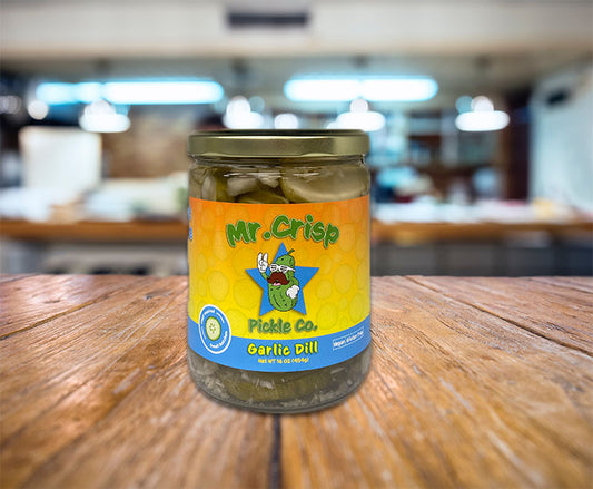 Mr. Crisp Garlic Dill 16 oz Jar of Pickles